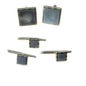 gold and pearl cuff links set